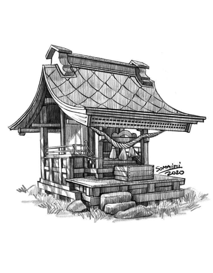 Japanese House Drawing vector illustration  ArtColibris 3684560   Stockfresh