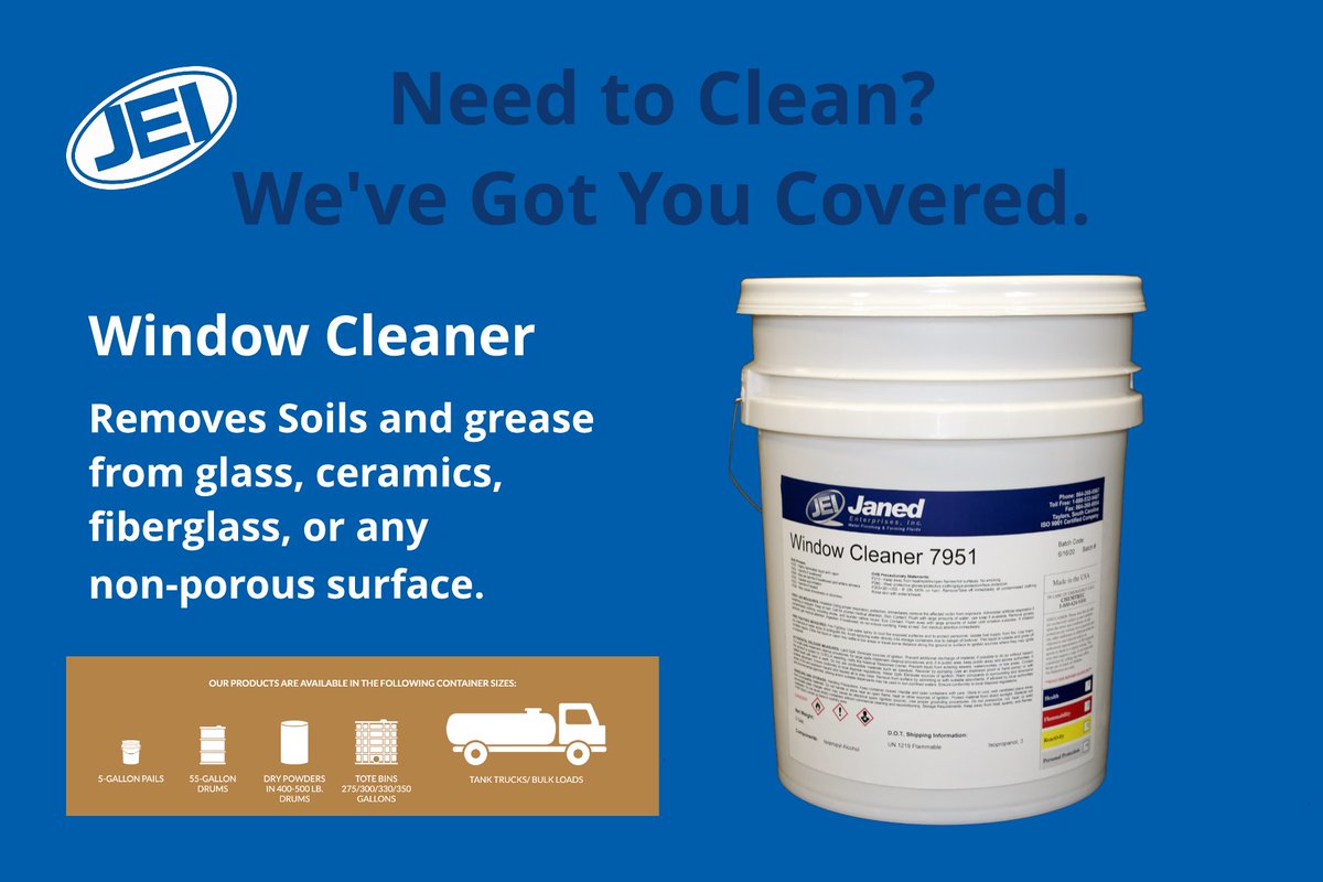 Todays #ProductSpotlight is our Window Cleaner. Keep it clean by visiting our website janed.net or giving us a call at (864)-268-8967 for more info! #LetsTalk #cleaner
