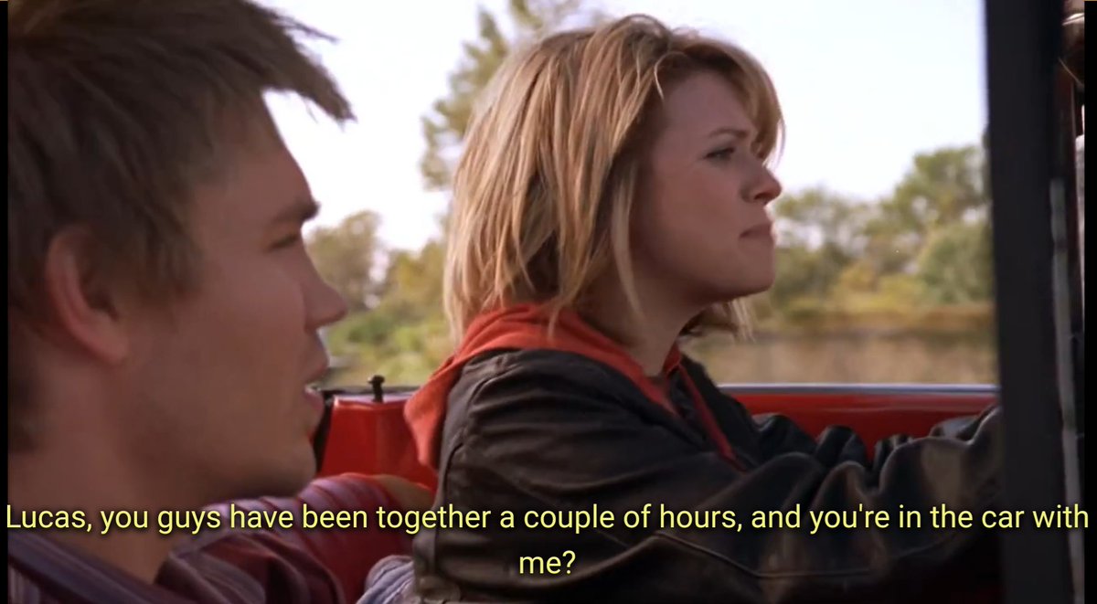 I forgot to mention -- 3x10:Lucas gets back together with Brooke, and literally within a few hours he goes on a road trip with Peyton to see Ellie. He always goes out of his way for her.He doesn't even think to tell Brooke until Peyton reminds him  it's so obvious.