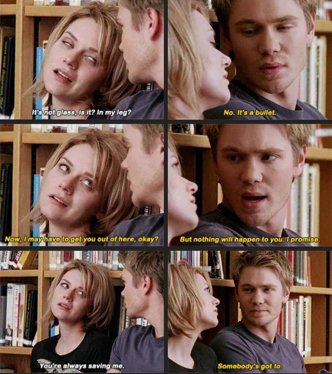 3x16: I mean, you already know. Peyton's suppressed feelings for Lucas and Lucas' penchant for always trying to help her come to a climax here. They foreshadowed it like crazy and it's finally happening.