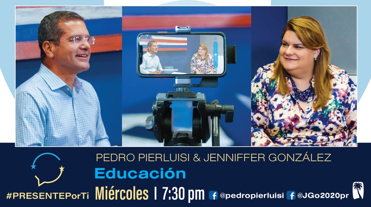 pedropierluisi's tweet photo. [EN BREVE] A partir de las 7:30 pm converso con @Jenniffer2012  sobre la educación en #PresentePorTi a través de Facebook Live. ¡No te lo pierdas! https://t.co/gghQUd0rbY