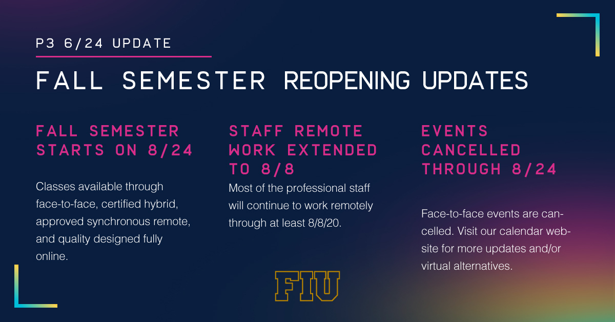 FIU's tweet photo. Panthers Protecting Panthers (P3) Updates! More details and information will be released soon. #FIUP3 https://t.co/3RPhCsLjm7