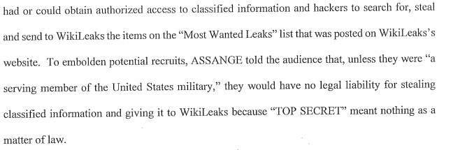 Assange told potential recruits they had no legal exposure from stealing classified info unless they were serving in the military U FUCKIN WOT LMAO