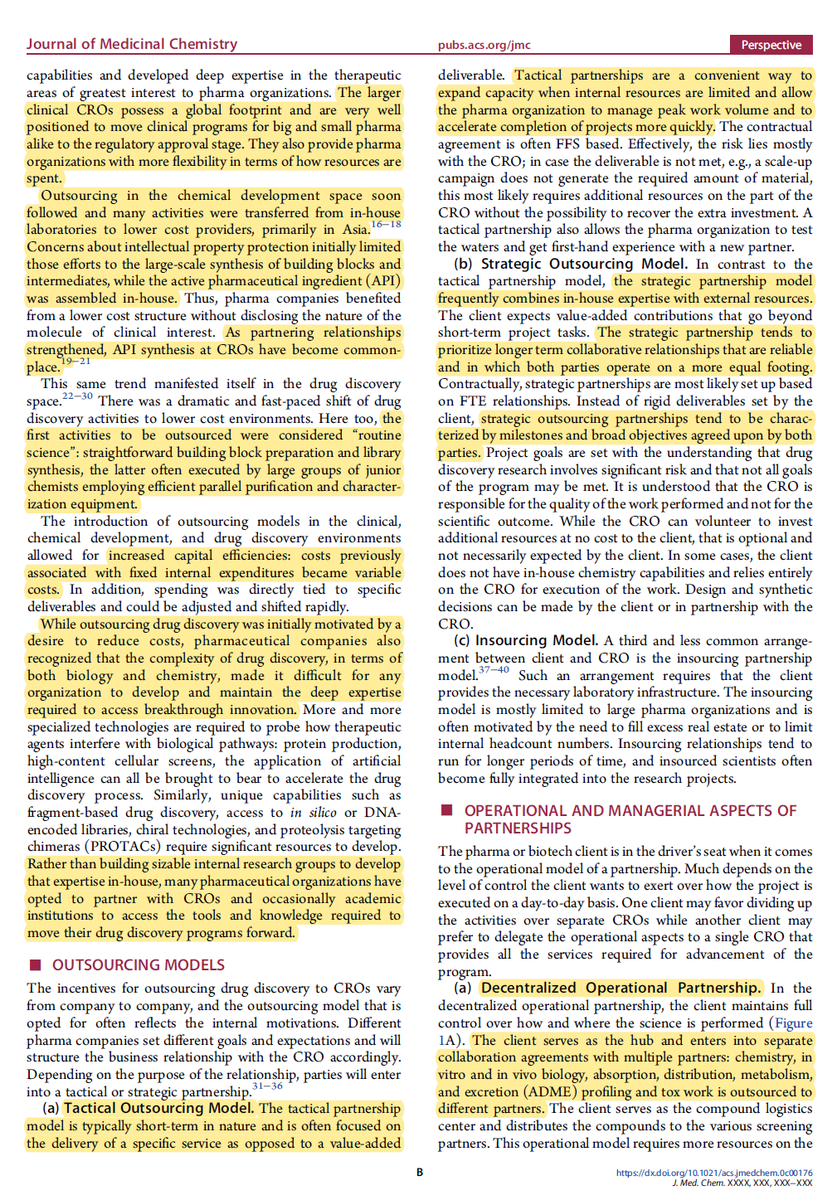 EvanJCarder's tweet photo. Outsourcing scientific responsibilities to contract research organizations (CROs) is an integral strategy to drug discovery/development. A recent perspective in @JMedChem describes what to consider when choosing a CRO. Check it out! https://t.co/V4CaQ9VOPn https://t.co/nJ97ZUNYCT