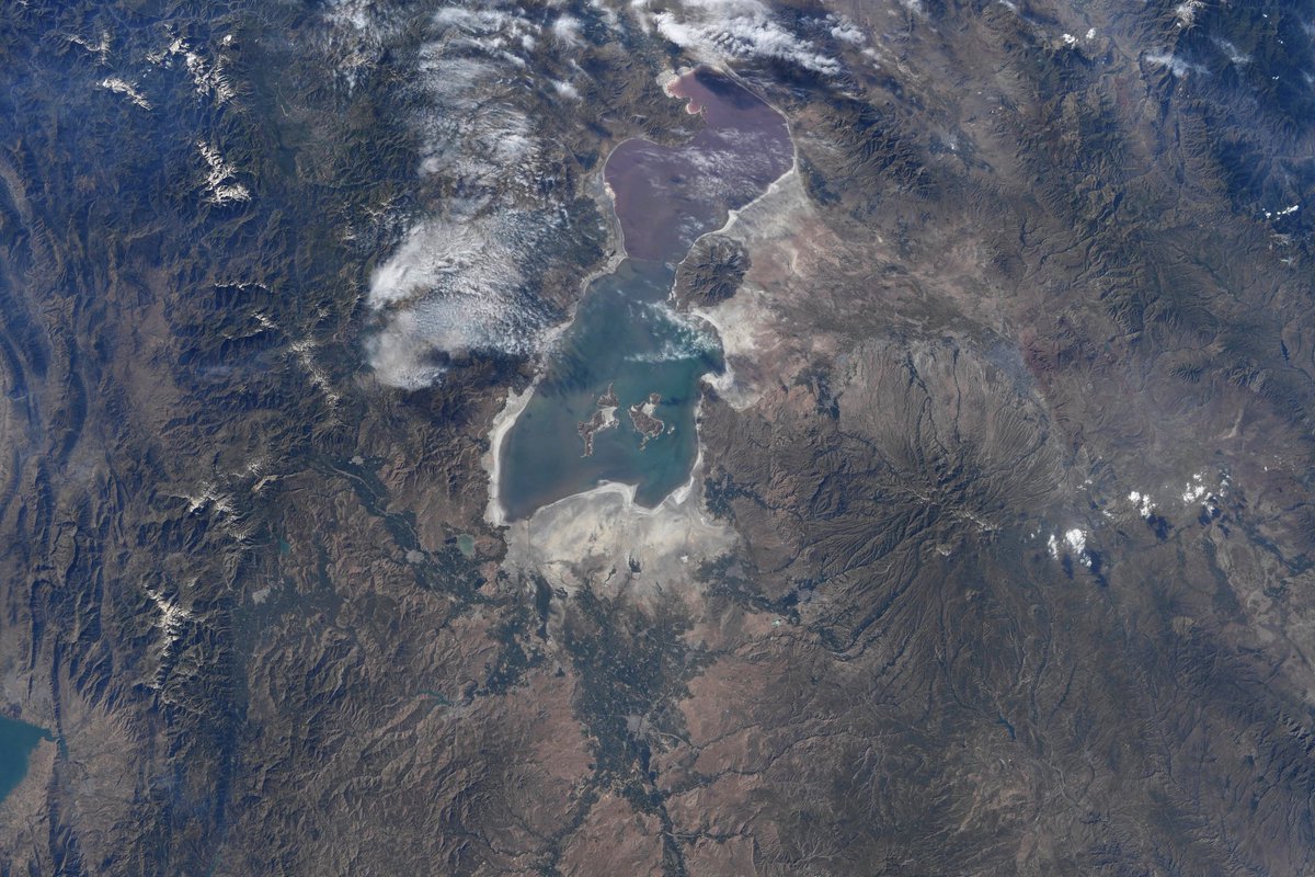 Astro_Doug's tweet photo. Lake Urmia in northwest Iran. https://t.co/daqbpRdnN7