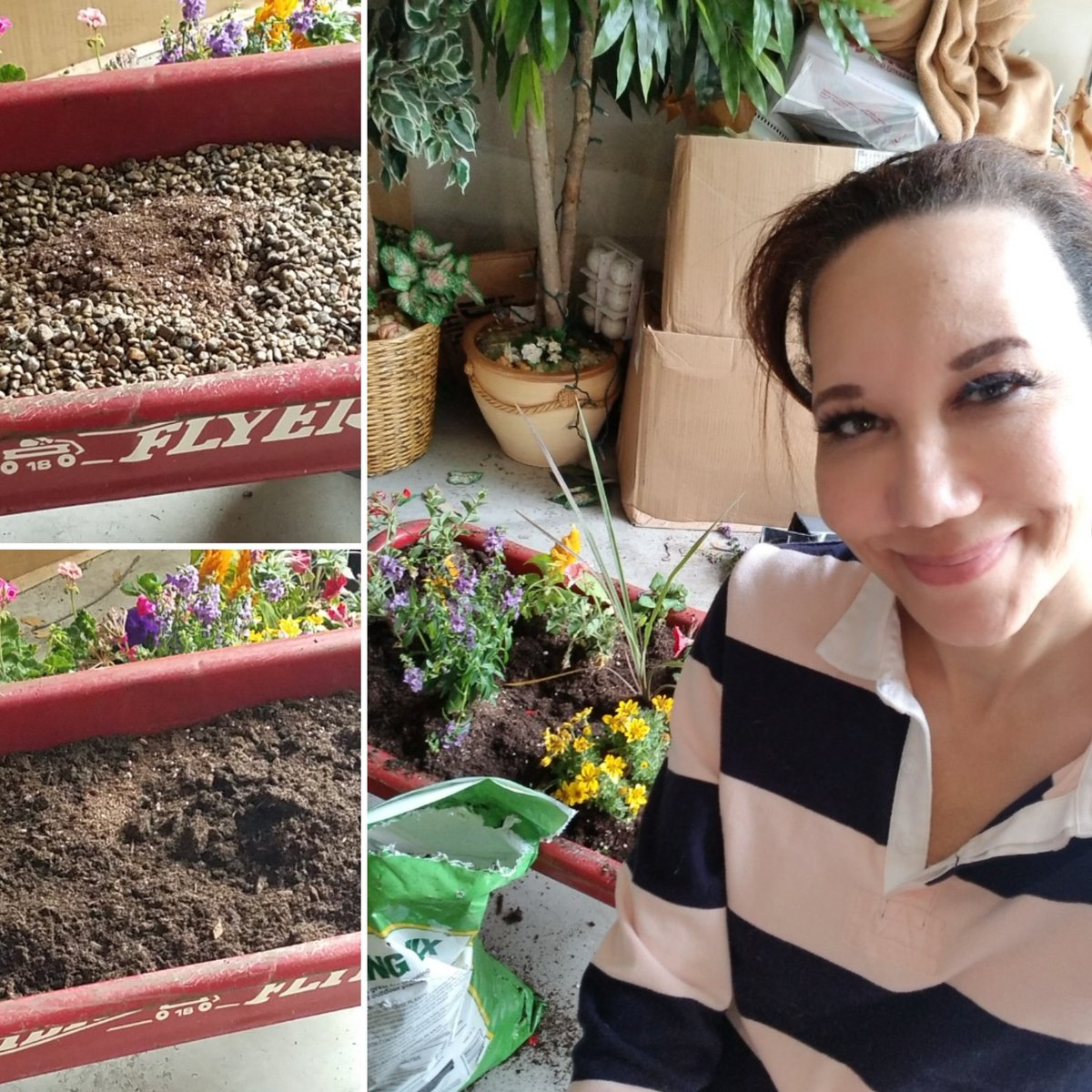 LoriPinsonFOX2's tweet photo. Turning a vintage Red Flyer wagon into a planter for my garden! #crafty #diy #icandoit #makeover #restoration #vintage #littleredwagon #redflyer #gardening #mrsfixit https://t.co/wVuOmUWHNP