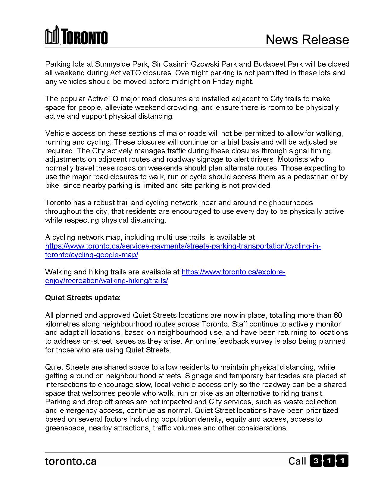 Toronto Quiet Streets Map City Of Toronto On Twitter: "#Cityofto Announces Two Major Downtown  Activeto Cycling Network Connections Ready In Time For Stage 2 Reopening.  News Release: Https://T.co/Ug65Bjqrpd Https://T.co/4Hyzng6Ldu" / Twitter
