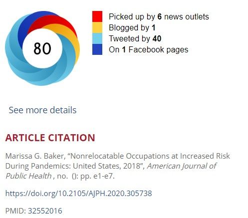 AlfredoMorabia's tweet image. 75% of #USworkers can't work exclusively from home, face greater risks in #pandemic medicalxpress.com/news/2020-06-s… via @medical_xpress #citesAJPH @PublicHealth @AMJPublicHealth 

Citing: Nonrelocatable Occupations at Increased Risk During #Pandemics: US, 2018 doi.org/10.2105/AJPH.2…
