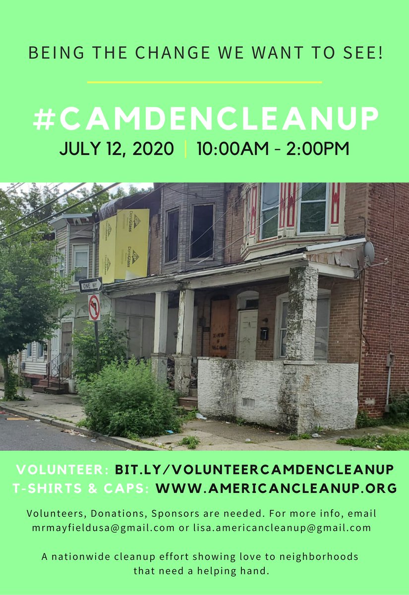 MrMayfieldUSA's tweet photo. July 12th #CamdenCleanup as we cont. #BeingTheChangeWeWantToSee JOIN US!

https://t.co/BiNbGKHZib

https://t.co/4AnNMBwMNZ 

#StopTalkingStartDoing #BeingTheChangeWeWantToSee #MakeAmericaCleanAgain
@ScottPresler @JackPosobiec @Leeees_67 @PARSONSARTS @marvelusmgmt https://t.co/Vj7ZJRq81W