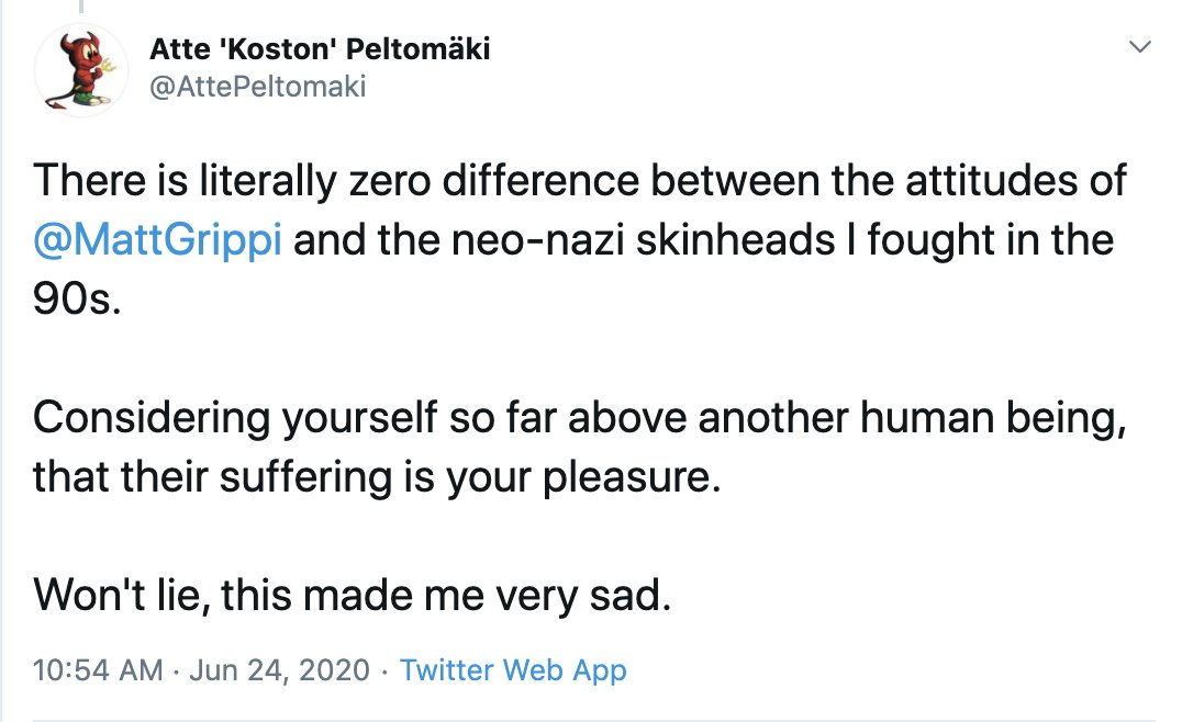 lmao there is "literally" no difference between me and a nazi for posting this, according to this guy