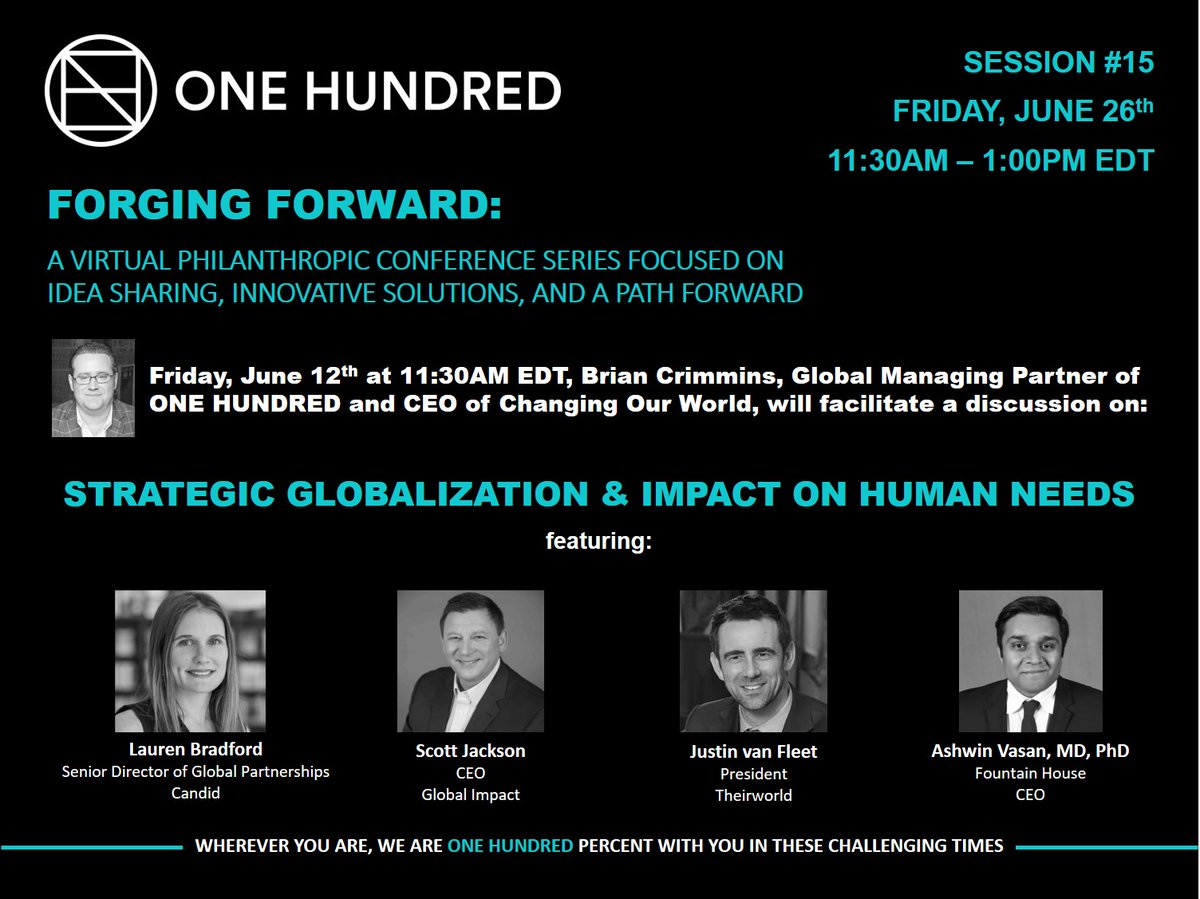 jacksonscott3's tweet photo. Looking forward to talking with @briancrimmins9, @laurenjbradford, @justinvanfleet &amp; @ashvasnyc on globalization and how it affects human needs, particularly during the #COVID19 pandemic. Join us by registering today: https://t.co/WYllsZ3hI5 #ForgingFoward @1hundredagency https://t.co/mT11ZJp6qP