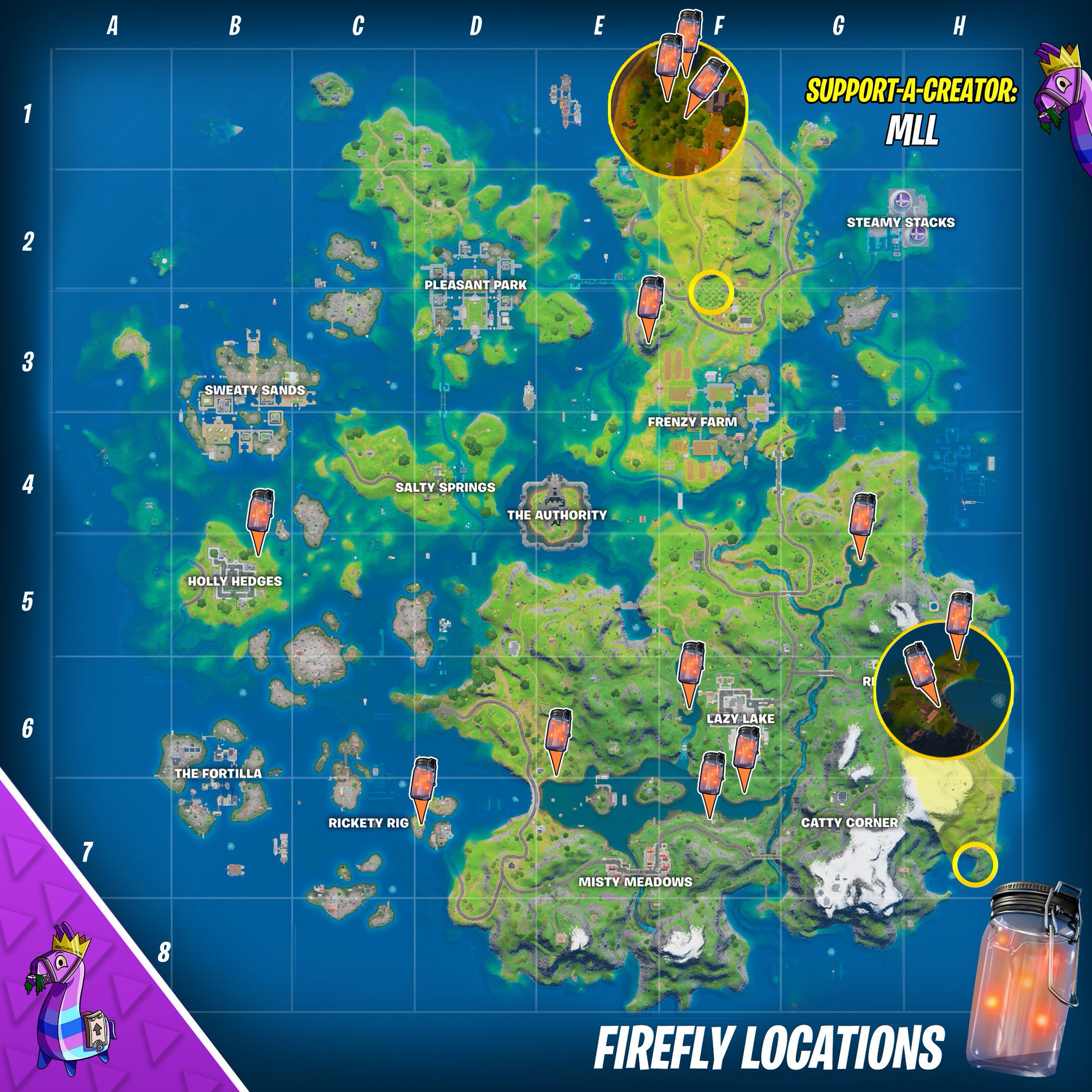 Firefly Spots Fortnite Mll On Twitter Firefly Locations There S Probably More Leave A Reply Down Below For Extra Spots I Fortnite