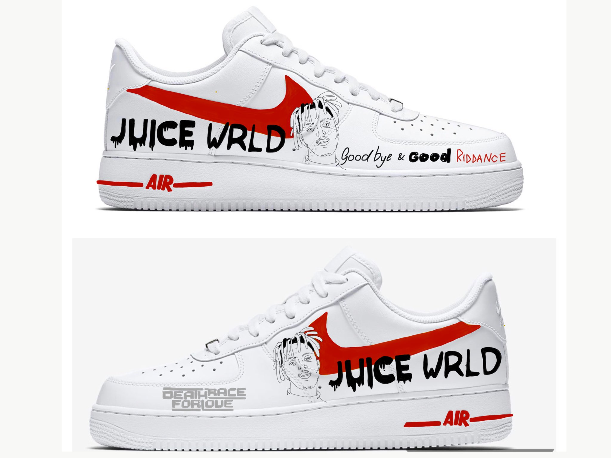 Juice Wrld Shoes, Juice Wrld Custom Shoes-AF1 With Matching 999