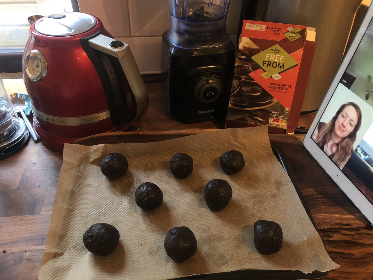 1stHBGuides's tweet photo. This week at our virtual @Girlguiding meeting for @1stHBGuides we did a bakealong of no bake truffles!! A new experience but still the same mess and eating as a normal meeting!! #girlguiding #girlguidinguk #HBGuides https://t.co/HU7nfuEKMy