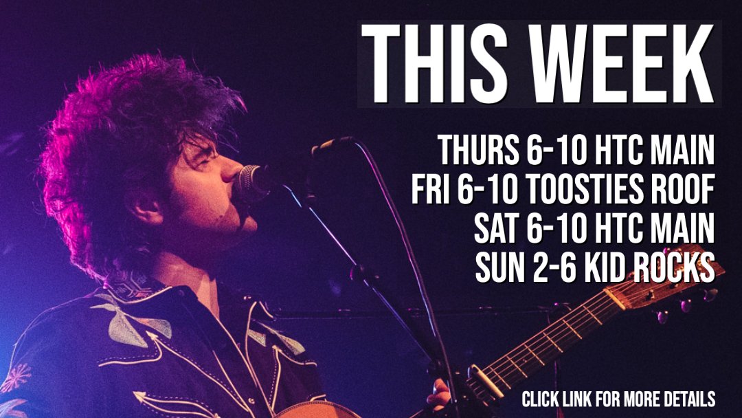 JacksonCapps's tweet image. Join us downtown for live music and good times.

This week's shows:⁠⠀
Thurs, June 25 || Honky Tonky Central || 6-10pm⁠⠀
Fri, June 26 || Tootsie’s Roof || 6-10pm⁠⠀
Sat, June 27 || Honky Tonk Central || 6-10pm⁠⠀
Sun, June 28 || Kid Rocks || 2-6pm⁠
bnds.us/au1bp6