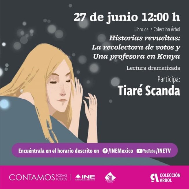 El INE y la 08 Junta Local los invita este 27 de Junio en punto de las 12:00 horas a la transmisión del libro Historias Revueltas. Así mismo se les invita a contestar al finalizar el cuestionario de participación en el siguiente link. forms.gle/hUw6rhtWy1XkLk…