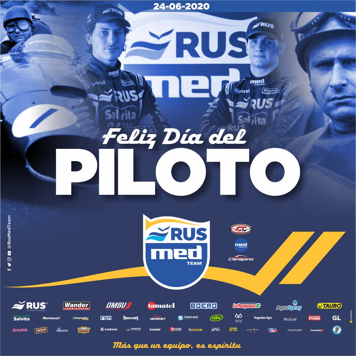 RusMedTeam's tweet photo. 🎉 ¡Feliz día a todos nuestros pilotos!
👍 @ruseguros @mauromedina74 @TeamConsultoMed https://t.co/PiCnKHBWQm