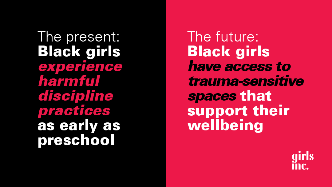 GirlsIncSD's tweet photo. Black children experience excessive discipline as early as preschool for offenses such as disruptive behavior and tantrums, making them 10 times more likely to face discipline, grade retention, and involvement with the criminal system. #blackgirlfuture https://t.co/q5hfyIeXe8