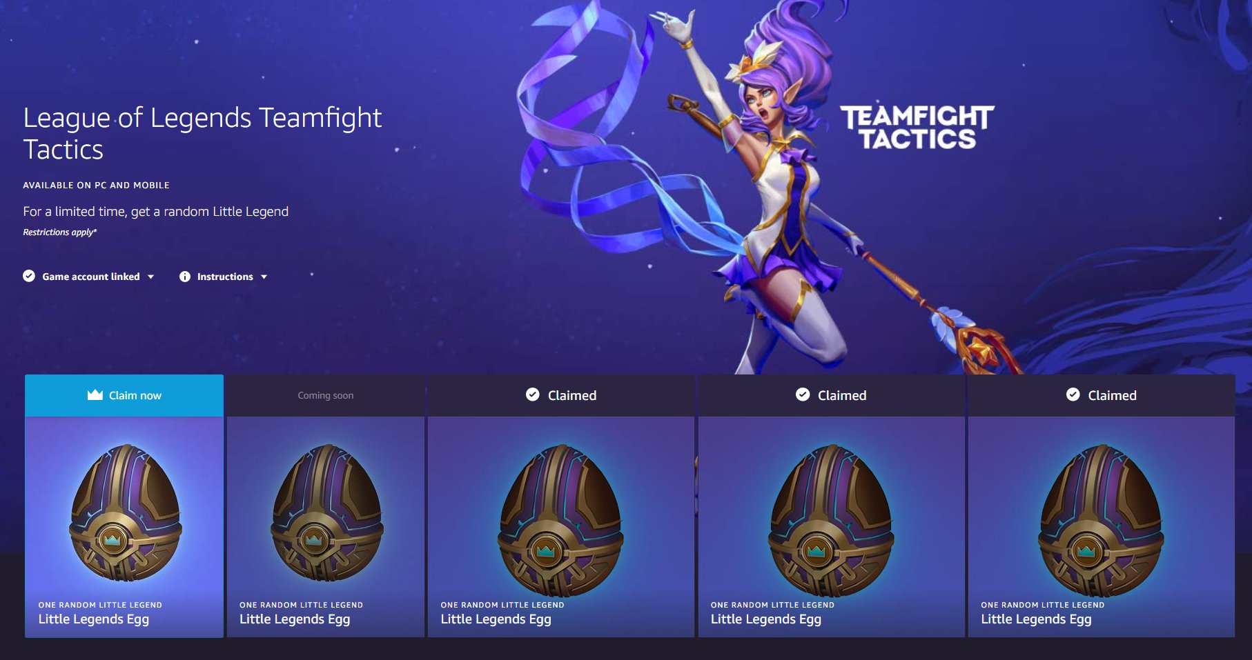 moobeat on X: Twitch Prime loot rewards for TFT and LoL are up! LoL:   TFT:    / X