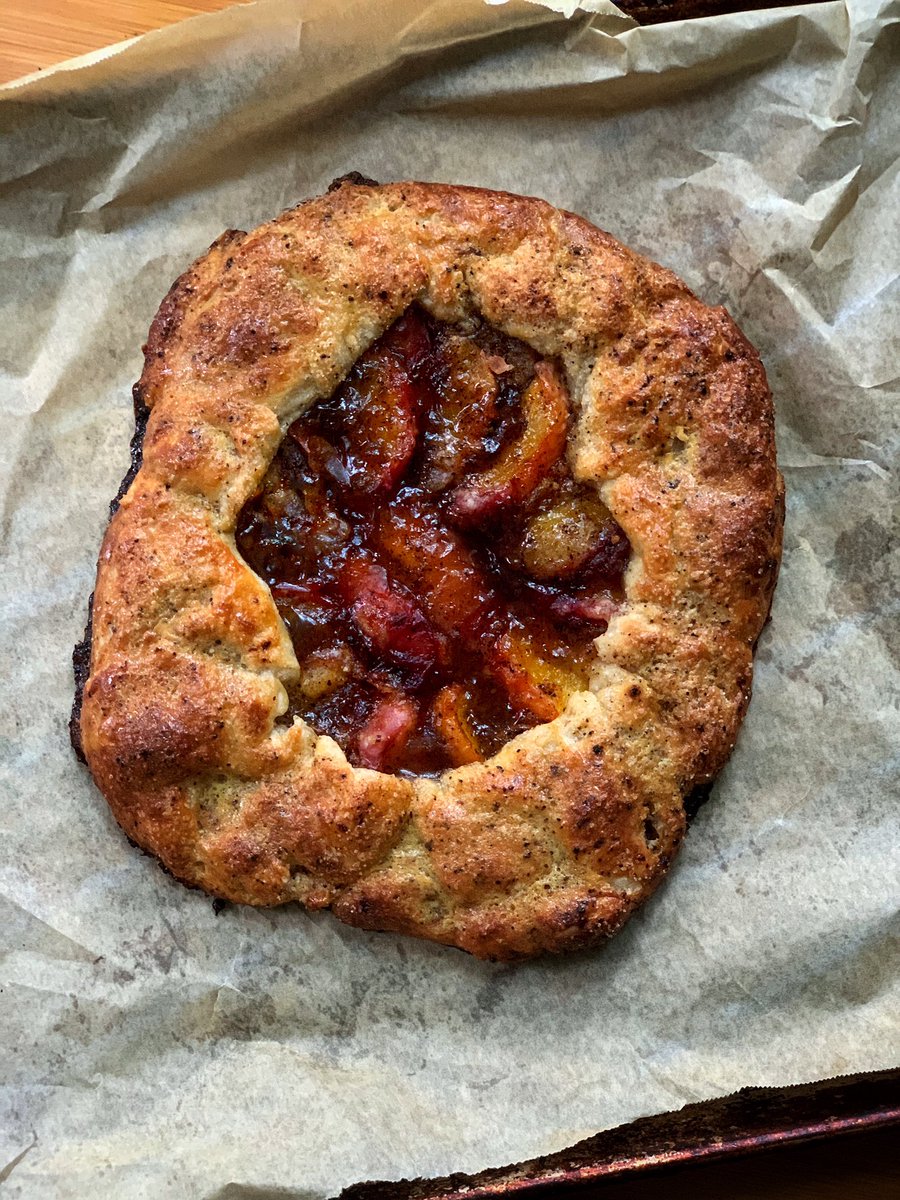unfortunately making pie crust from scratch is actually worth it when you riff on  @BraveTart’s peach galette recipe by adding tajin and mezcal to peaches and bake it in a crust that can withstand an 84 degree day and come out of the oven shatteringly crisp  #humblebragdiet