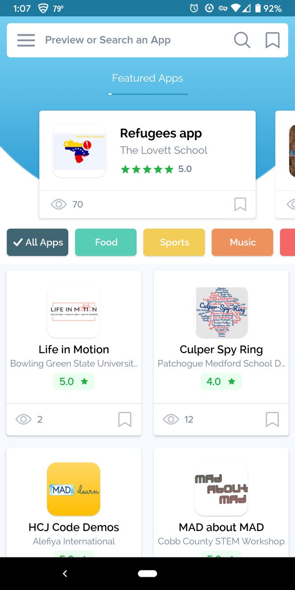 jennydubb39's tweet photo. Got home from doing the @FairOaksEagles bookmobile just in time for another #PopInPL ! Y'all I made an app!!! So fun! And a GREAT idea to do with upper level students!! @STEMcobb @MADLearn https://t.co/42TBwIJ7Db