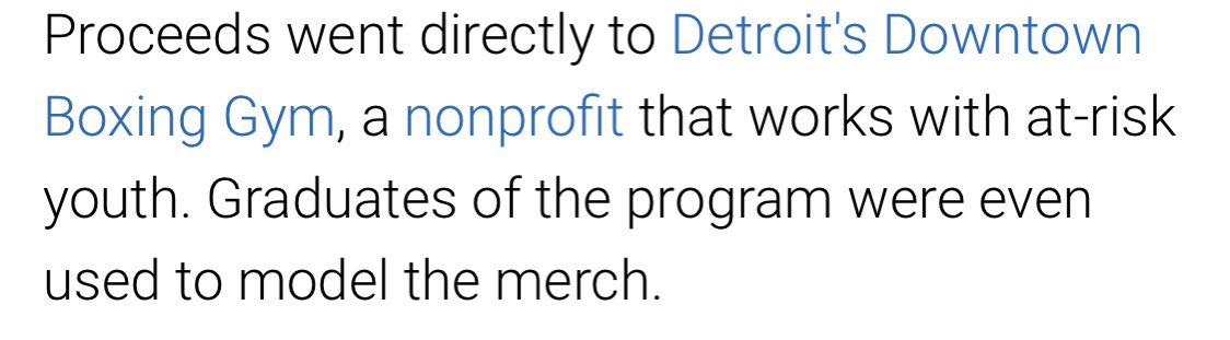 when the boxing movie Southpaw was released in 2015, eminem used the success of the movie and his song on the soundtrack to create a philanthropic opportunity. he and Shady Records partnered with the Marshall Mathers Foundation and Title Boxing to create custom Southpaw merch.