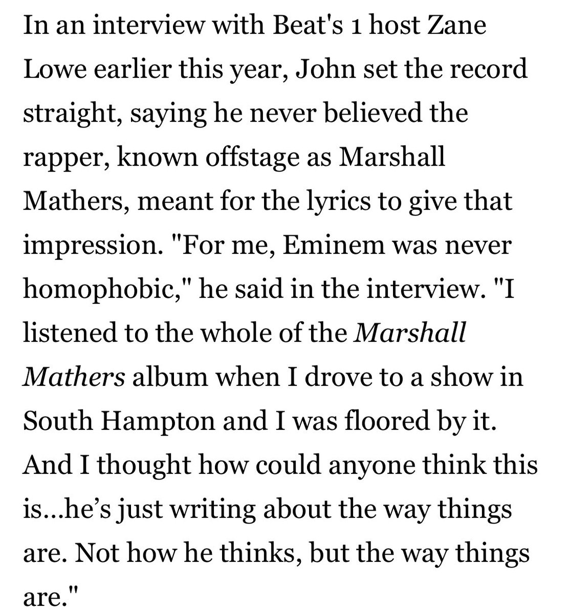 this is from an interview in 2017, were elton john talks about marshall.