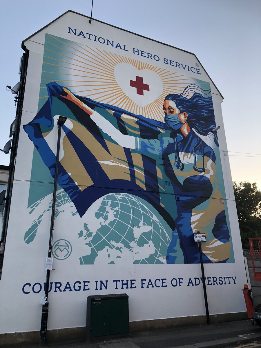 PoetsCornerE17's tweet photo. Mural tribute to @NHSMillion: Courage in the face of Adversity - National Hero Service on Ravenswood Road Walthamstow E17. https://t.co/AUpEDE8BJd