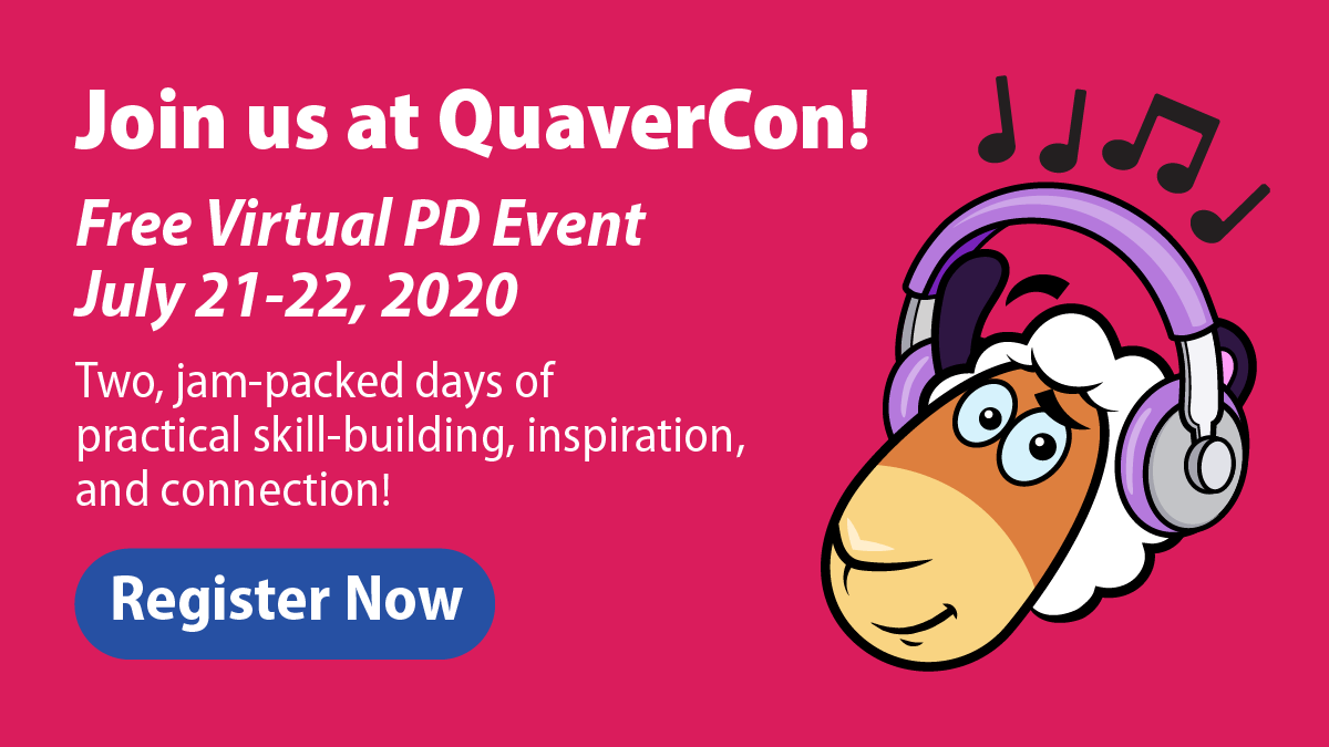 Quaver_Ed's tweet photo. Will we see you at #QuaverCon? This two-day virtual PD event is a great opportunity to connect with Quaver teachers from around the world! Visit https://t.co/6ynHSSmAlP to register today. Tag a friend you want to join you at #QuaverCon! https://t.co/CW6fx5uvRI