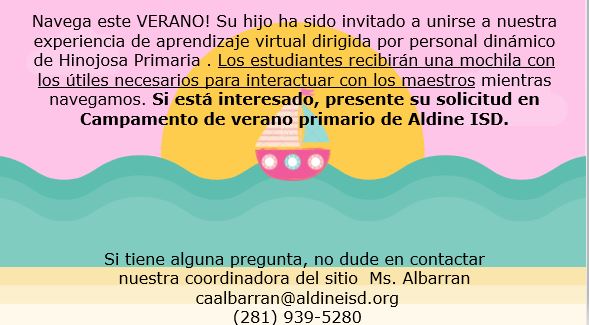 kflo202's tweet photo. So excited to have families signing up and "getting on board" with the Aldine ISD Primary Summer Camp 2020! @crystalalbarra3 @AldineISD @Hinojosa_AISD @SailAway_AISD @svann_aldineisd @RosalindBurns9
@Msreboot2020A @drgoffney @MeisterDenise https://t.co/cCDu5JTL6F