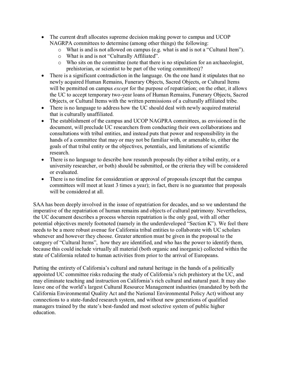 Here is the letter to UCOP sent on Juneteenth, signed by the SAA President. It is a full sale endorsement of Loukas Barton and Micah Hale's positions.  #archaeology  #NAGPRA  #Repatriation