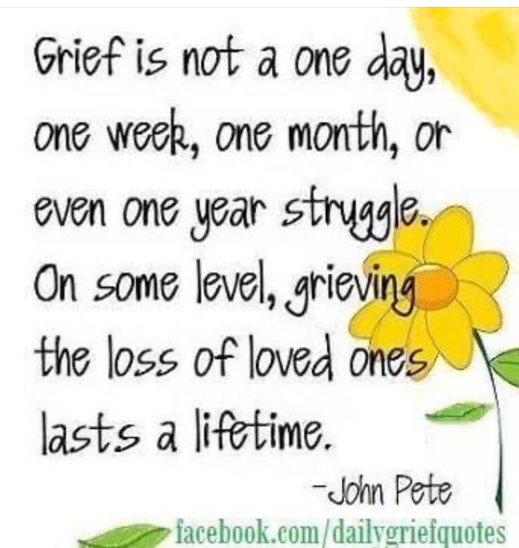 There is no timeline for grief. 💛
