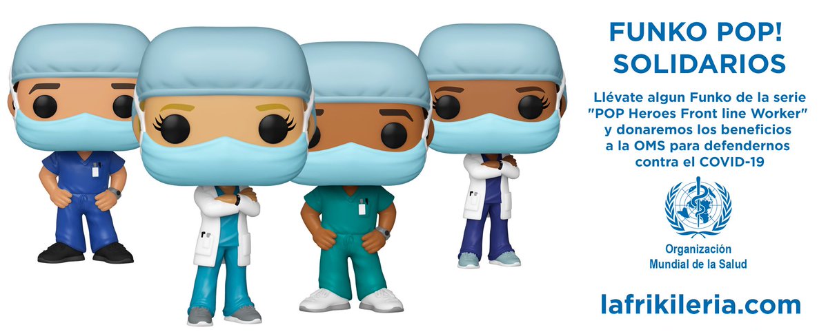 frikileria's tweet photo. No hemos hecho más que empezar la campaña de los #FunkoPop solidarios, y ya hemos recaudado 1300 euros para el fondo de la OMS para la lucha contra la COVID19 👏🏼👏🏼👏🏼

Todavía puedes participar reservando tu Funko Pop! Front line Worker 
👉🏼 https://t.co/JMn2lzMN8C https://t.co/JATtWWkRVn
