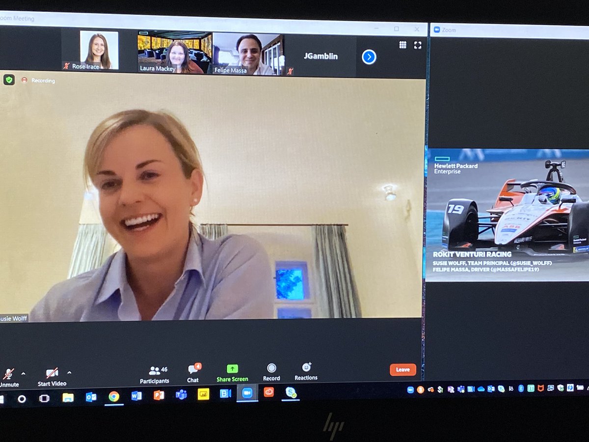RVIrace's tweet photo. #HPEDiscover is hitting all topics and industries - and keeps us wanting to learn more! @Schaefer_Tom &amp; I were lucky enough to join this #HPEInfluencers session with the ROKit Venturi racing team. https://t.co/ZGs83Ehm3R