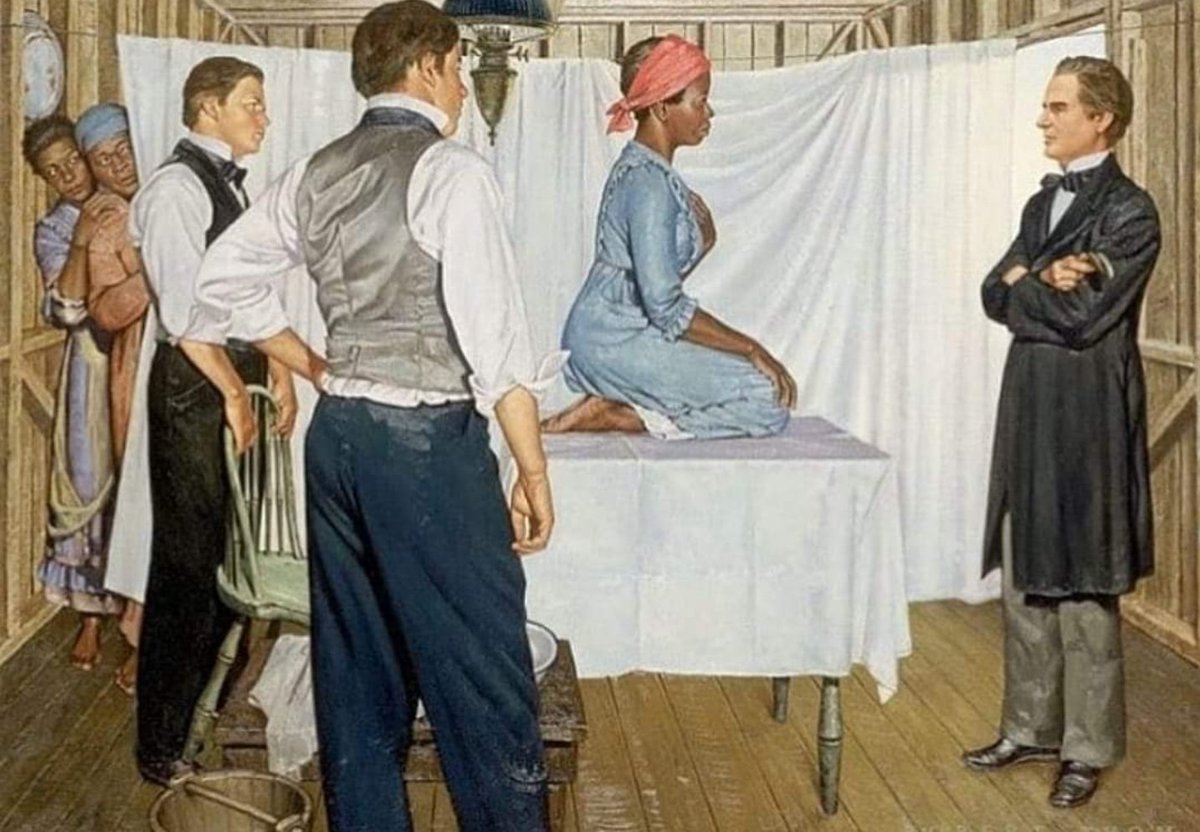 Conversations are being had about the myth of the strong Black woman . Caused me to think about James Marion-Sims, "the father of gynaecological surgery" who perfected his surgical techniques by operating w/o anesthesia on enslaved Black women (1/3)
