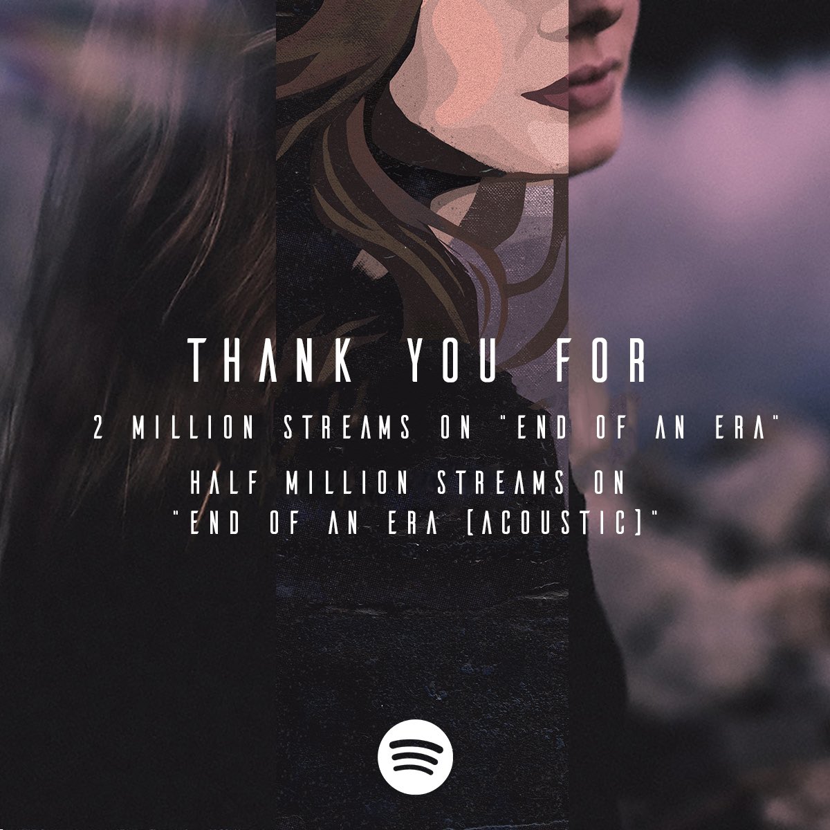 Still in awe of your support of our band and especially this song.  “End of an Era” has officially crossed 2 million streams, and “End of an Era (Acoustic)” has crossed half a million streams on <a href="/Spotify/">Spotify</a> 

📸: @bbriannastacy