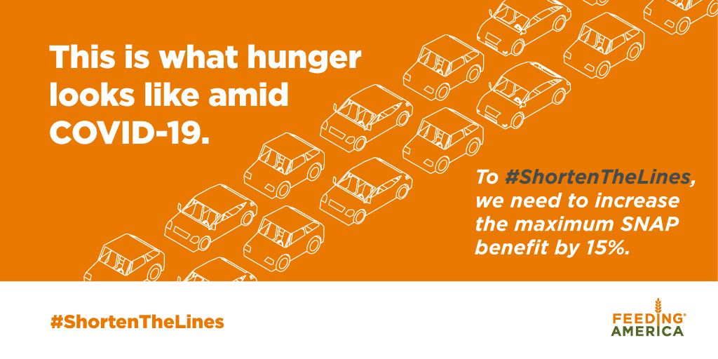 40 million people have applied for unemployment benefits in the past 3 months. No steady income means more hunger and swamped food banks. We need to increase SNAP by 15% to feed families &amp; #ShortenTheLines: bit.ly/2NmFUPu
