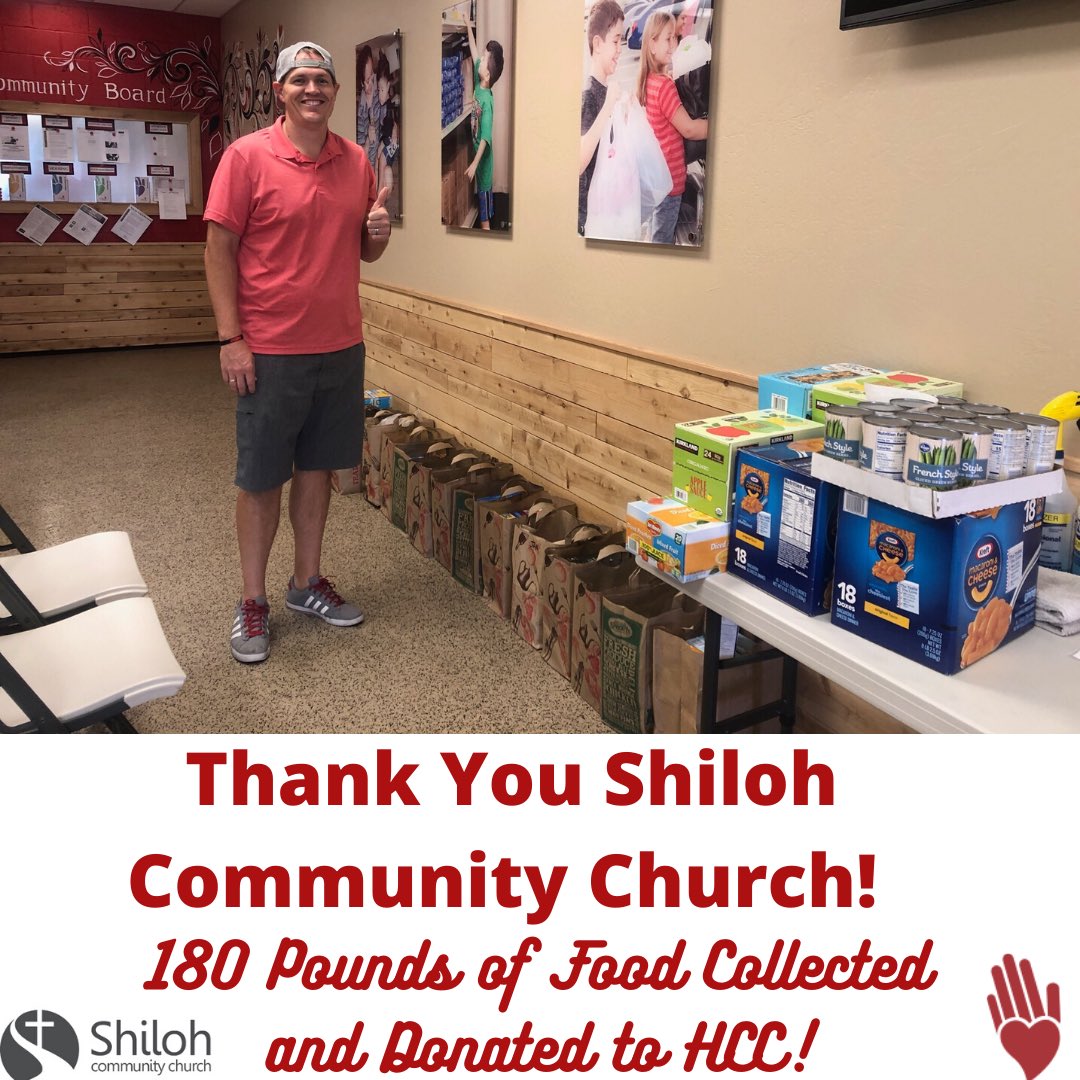 Thank you to Shiloh Community Church in Phoenix for hosting a food drive for HCC! 180 pounds of food that went directly on our shelves for our guests. We are thankful for your partnership and support of our mission! @shilohcommunity #churchpartners #AZTogether #FeedAZ #covid19