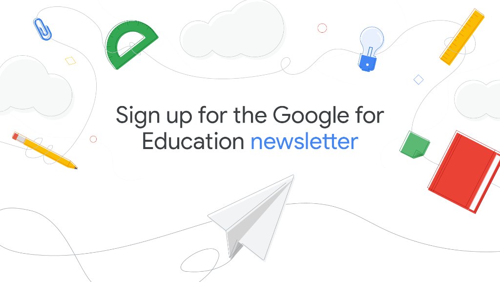 GoogleForEdu's tweet image. Whether you're new to #GoogleEdu or a #GSuiteEdu veteran, sign up to receive our #edtech updates in your inbox: goo.gle/2ZI8e6z
