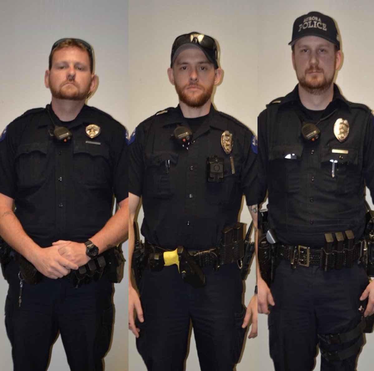 Soon 3  @AuroraPD officers (L-R): Randy Roedema, Jason Rosenblatt & Nathan Woodyard approached Elijah who was understandably shaken. Then the 3 men tackled the 140-lb McClain to the ground, put him in a carotid hold (a sleeper hold that cuts off blood flow to the brain)