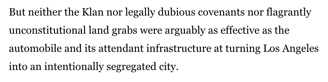 Like, this only makes sense if you don't see freeway construction as part of a continuum.