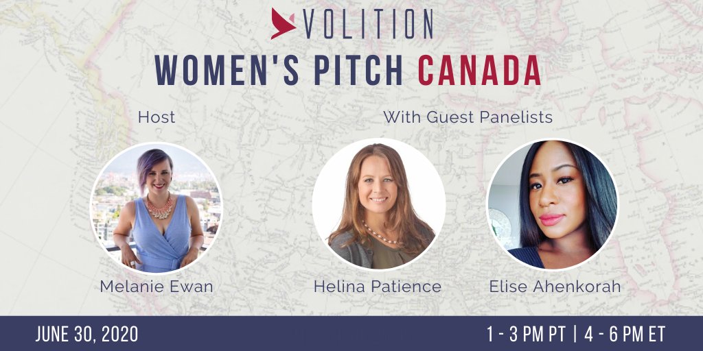 thisisvolition's tweet photo. Join us on June 30 for Women's Pitch #Canada!

Our feedback panel
• @melanie_ewan (host)
• @HelinaPatience CEO @entreflow 
• Elise Ahenkorah #shemeets, Inclusion Strategist @inclusionFCTR 

Register to attend here: https://t.co/6zs9kBLrCW

Sponsored by @entreflow https://t.co/BtDG2u0IVQ