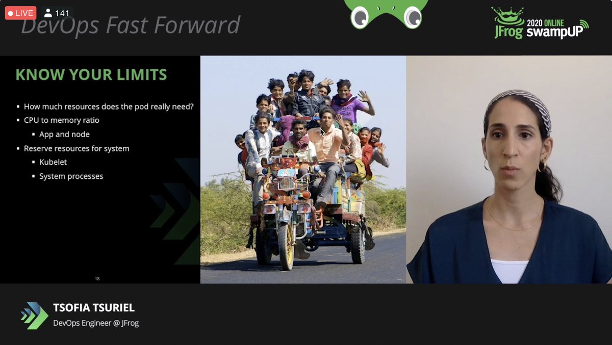 andrewclavin's tweet photo. Kubernetes can be hard... but it's easier after listening to Tsofia breakdown how to make the most of it with @jfrog #swampup2020 #screenshotthefrog https://t.co/Zowgwc17Hh