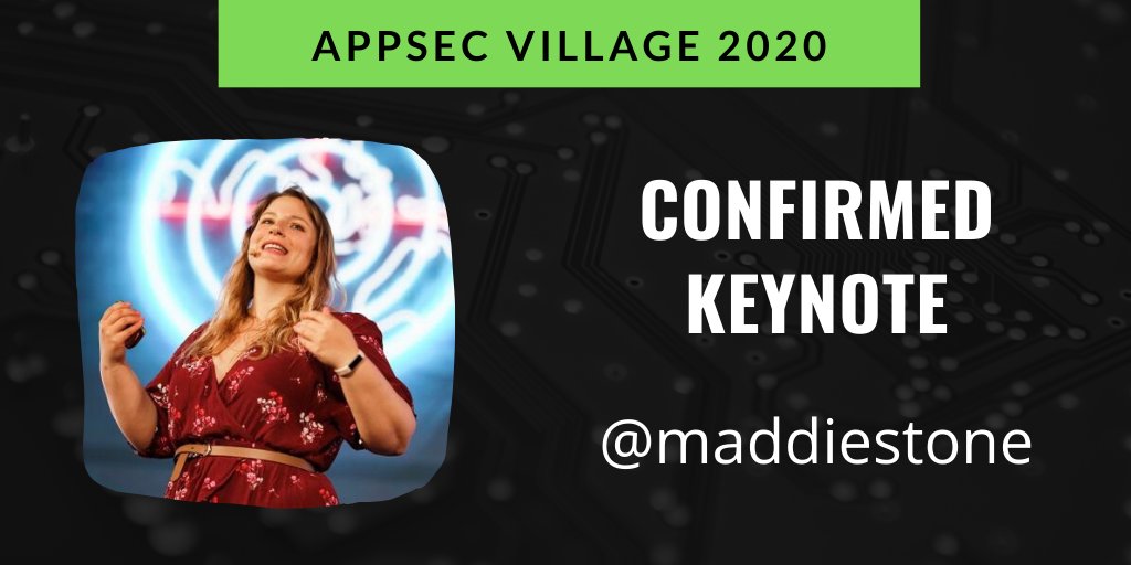 AppSec_Village's tweet photo. Excited news we are just tickled to share: @maddiestone will be our keynote at this year's #AppSec Village during @defcon #safemode. https://t.co/eddiI5JuJ7