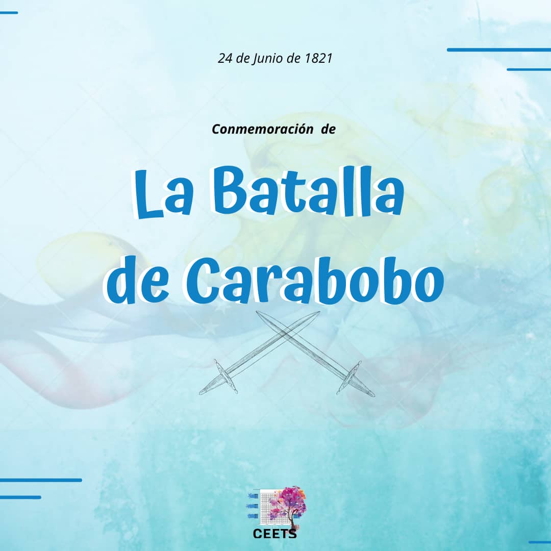 Conmemoración de la Batalla de Carabobo ⚔️

La consolidación de la carrera por la independencia de Venezuela se libró en dicha batalla.

#UCV #CEETS #TrabajoSocial