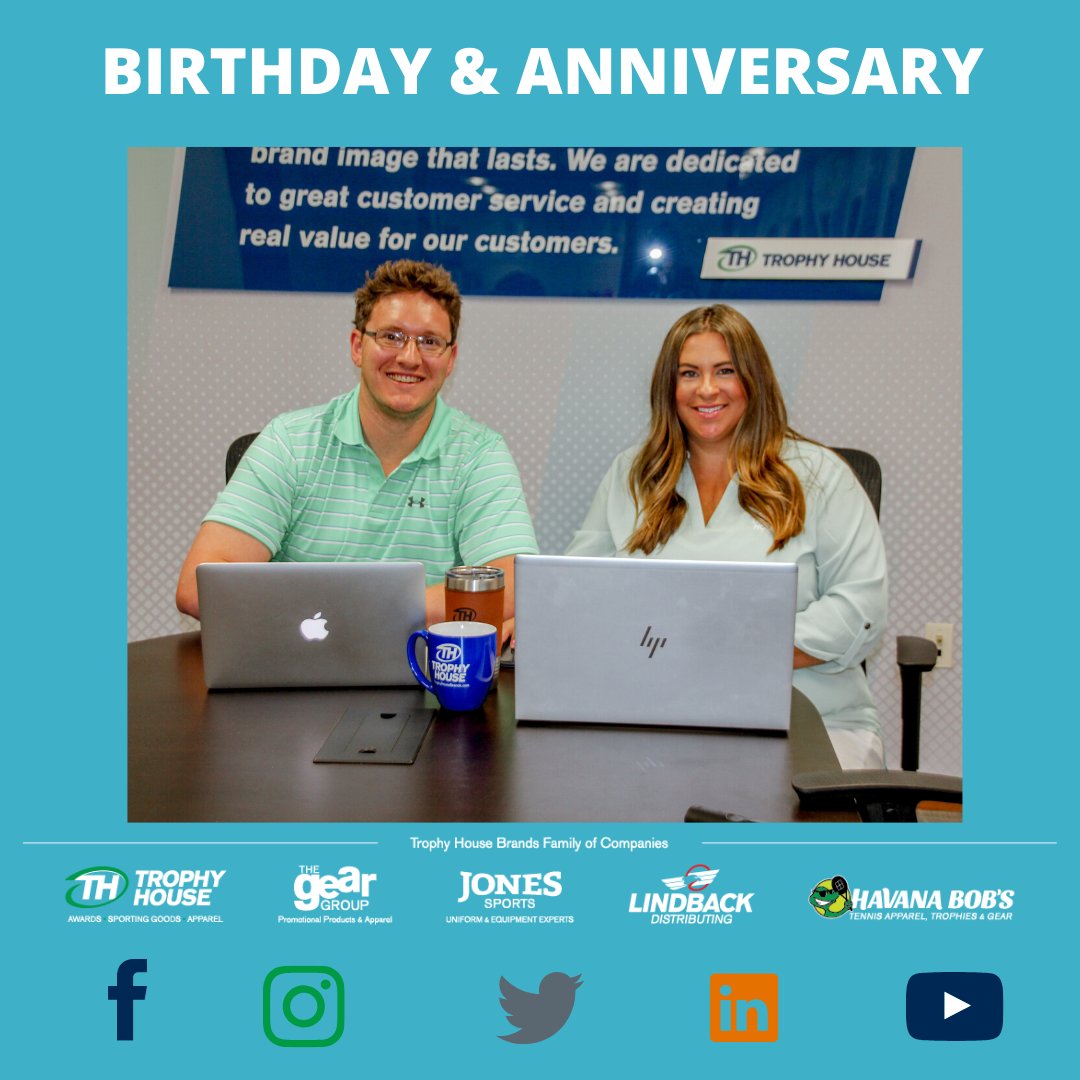 We are celebrating the online storefront team! Today is John Korndorfer's birthday and Stacey Lewis' one-year work anniversary. These two create corporate stores online for any size business or organization to get branded merchandise. Contact us today to get started!