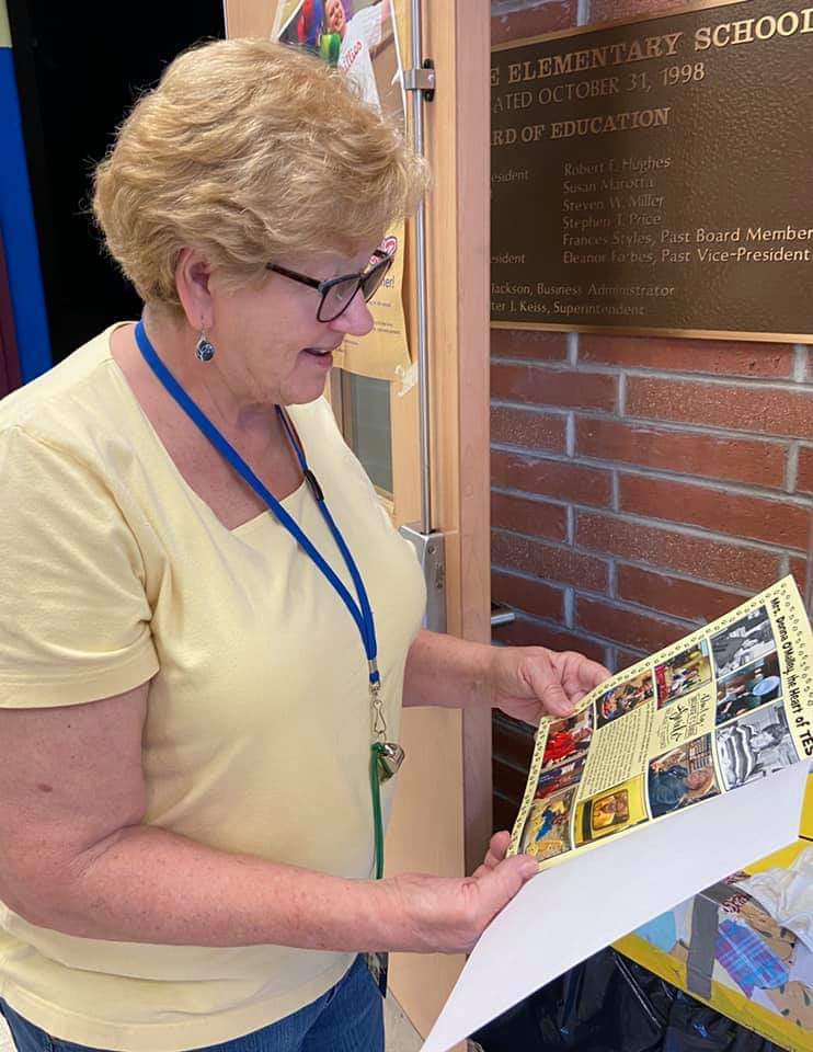 TES Yearbook is dedicated to Donna O’Malley! After 32 yrs of loving &amp; caring for her Tab kids, staff, &amp; families, she is enjoying her retirement! She has touched many in Tab and we cannot thank her enough for her unwavering dedication to the HSA and our school family. We 💙 Donna