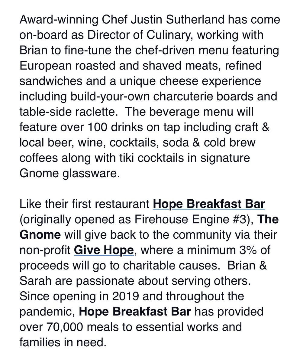 DeRushaEats's tweet image. NEW: The Gnome from @hopebreakfastmn and @Chefjsuth as culinary director will open in #MySaintPaul in late July with an expanded patio.