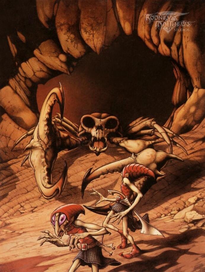 RodneyMStudios's tweet photo. 'The Crab' (1977). Commissioned as a front cover for the sci-fi magazine Vortex, which sadly folded before it was used! #feelingretro #fantasy #scifi https://t.co/my5yfpVJBo