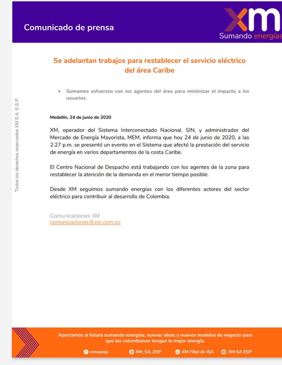 Electricaribe S.A E.S.P en liquidación tweet media